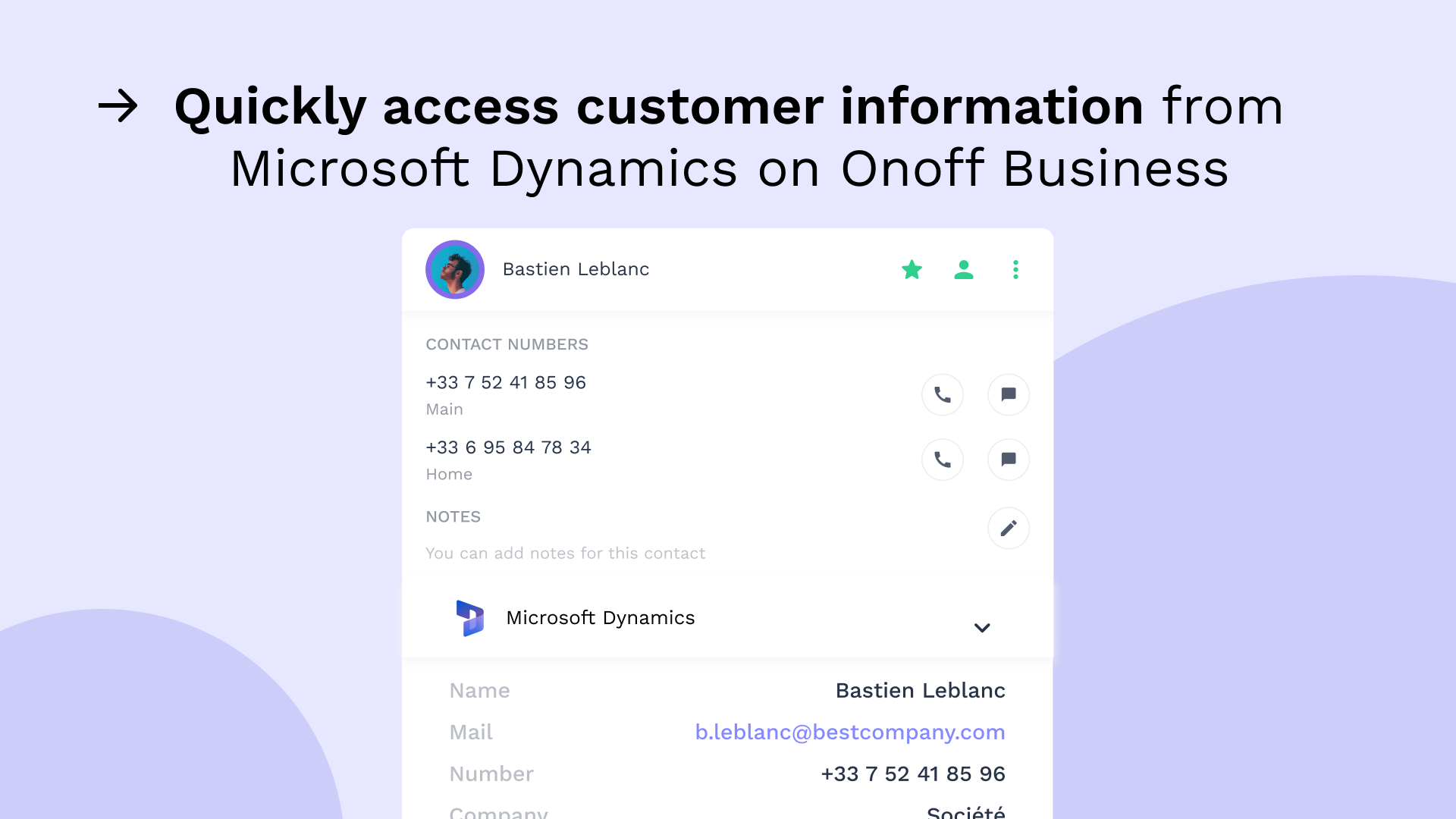 Microsoft Dynamics integration with Onoff Business-Synchronize contacts