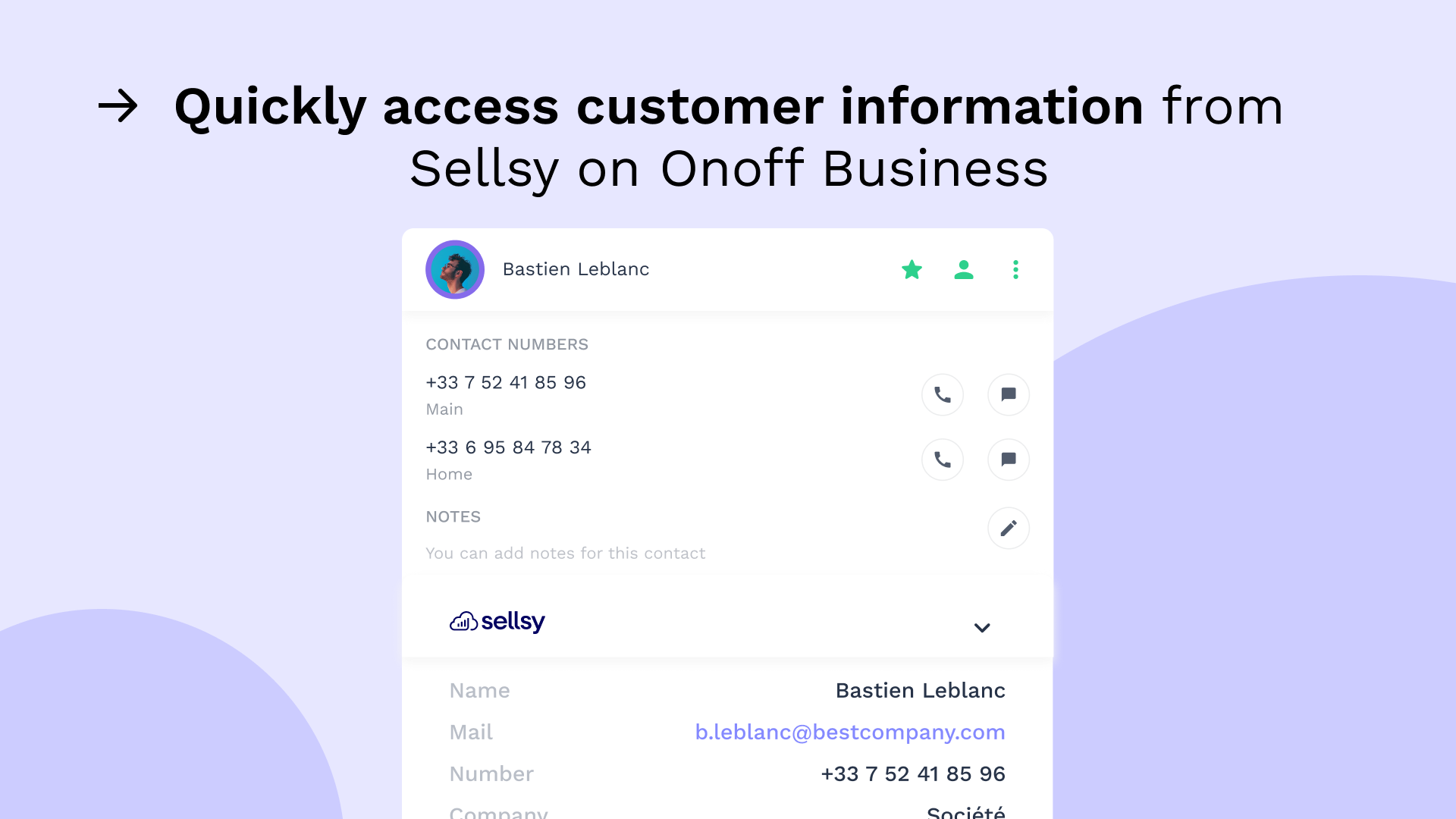 Sellsy integration with Onoff Business-Synchronize contacts Sellsy integration with Onoff Business-Synchronize contacts