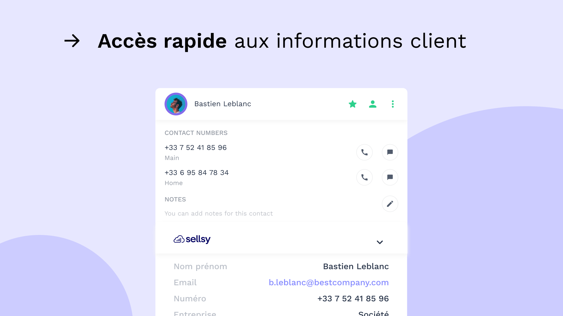 Intégration Sellsy avec Onoff Business-Synchronisez les contacts