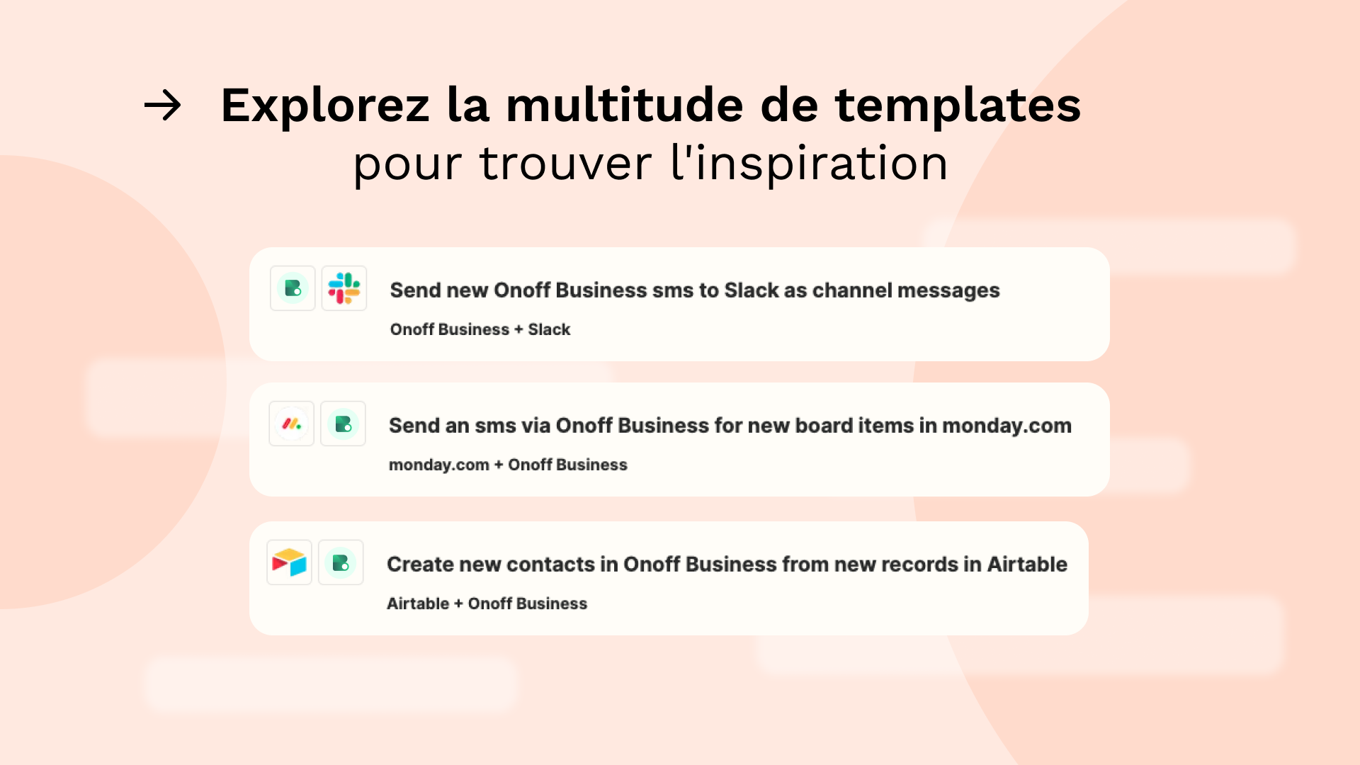 intégration Zapier avec Onoff Business - Templates et inspiration