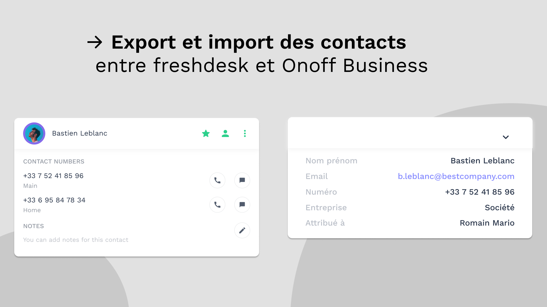 Intégration Zendesk Support avec Onoff Business-Synchronisation des contacts