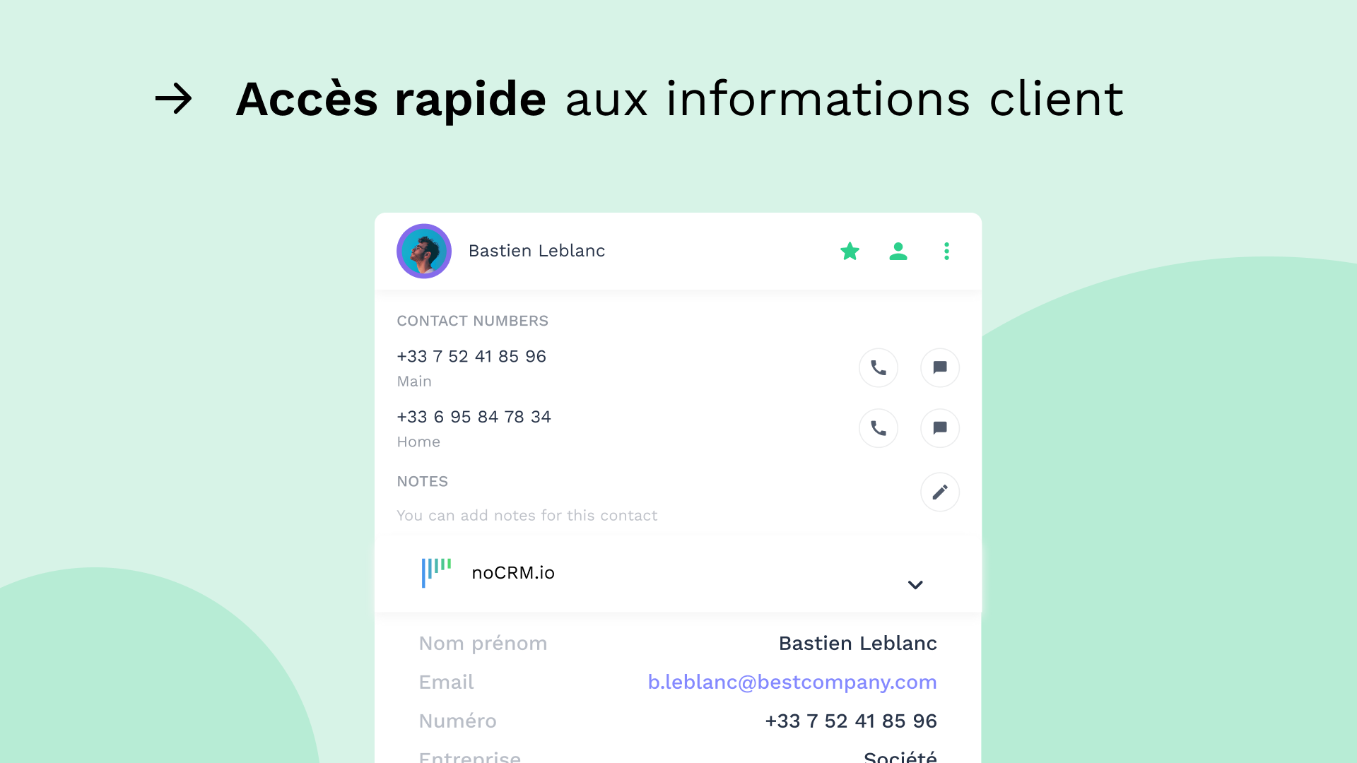 Integration noCRM.io avec Onoff Business - accès rapide aux informations clients